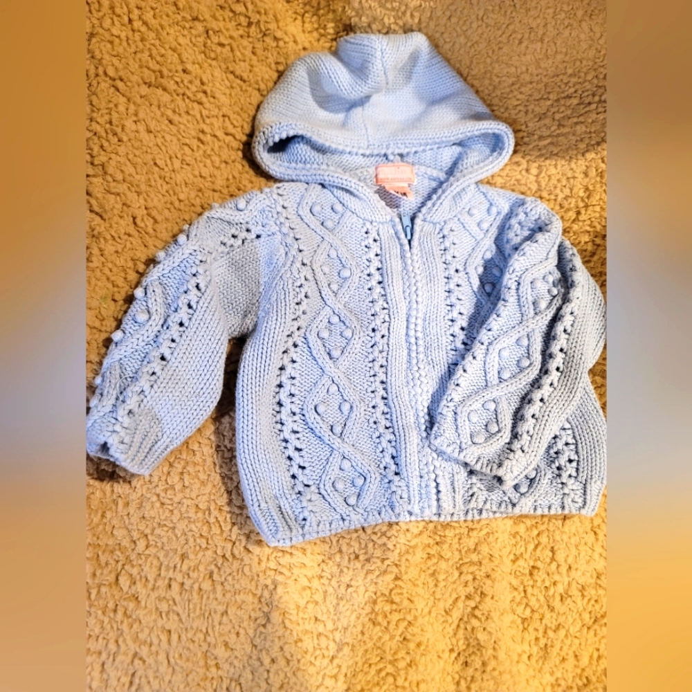 Malina Blue Zip up Knit Sweater